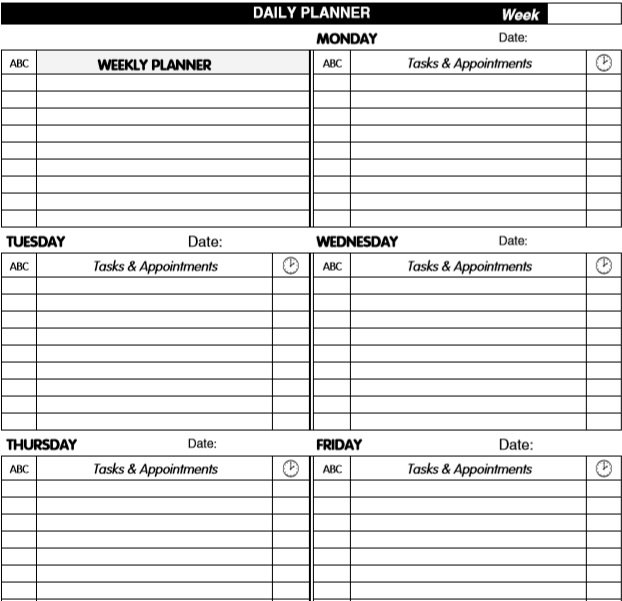 Printable Daily Planner Template 5+ Free Word, Excel, PDF Documents