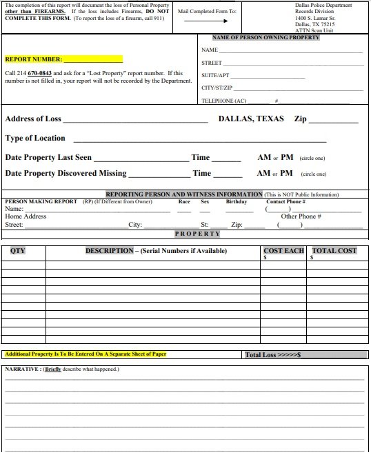 Blank Police Report Templates 5 Best Free Examples Excel Tmp 