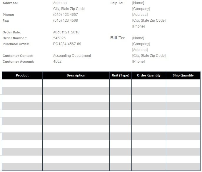 Shipping Packing List Template Word And Excel Excel TMP