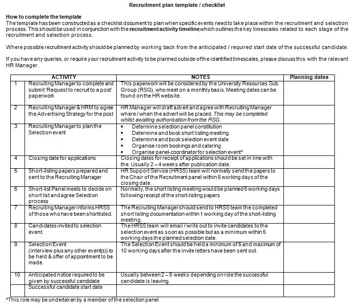 Recruitment Strategy Template Excel And Word - Excel TMP