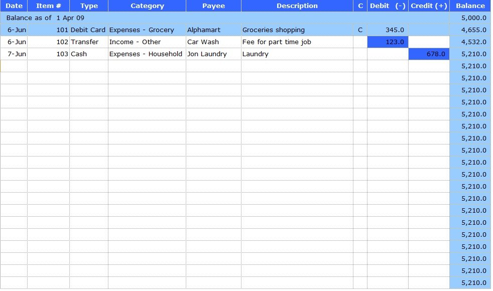 Checkbook Register Template (Excel, Word, PDF) - Excel TMP