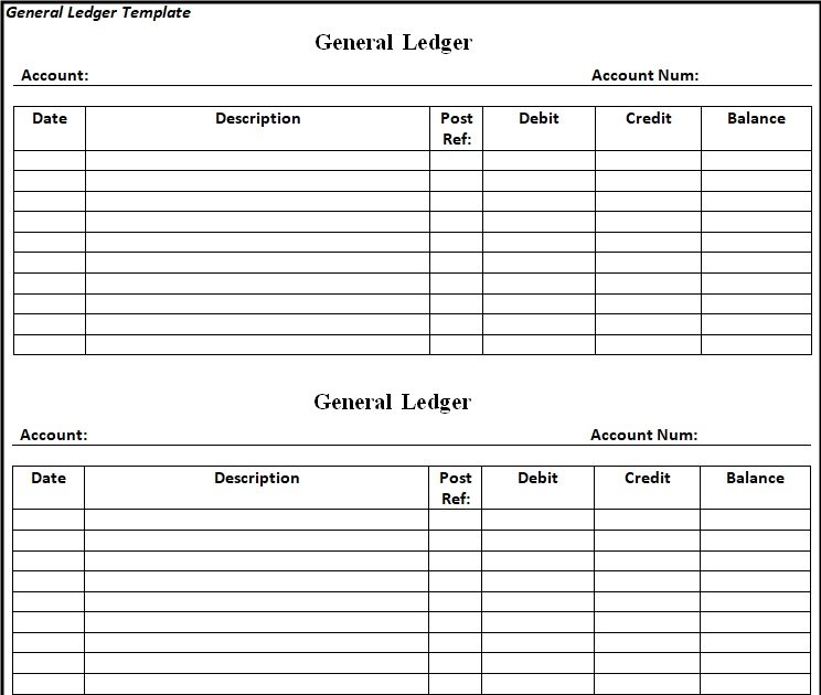 5+ General Ledger Templates {Excel-Word-PDF} - Microsoft Excel Tmp