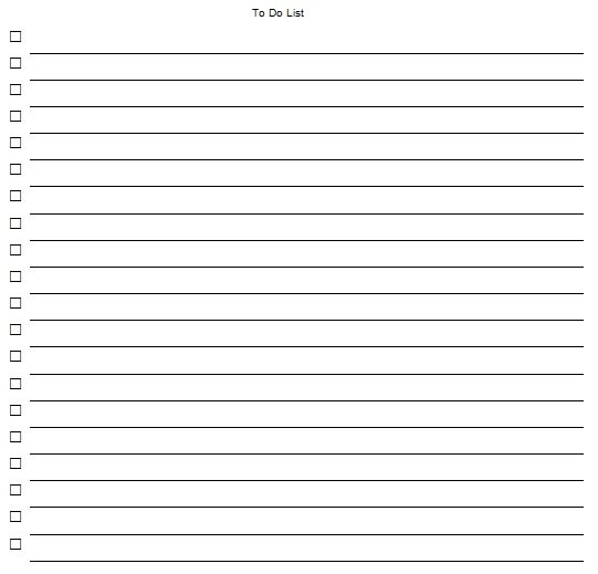 Free To Do List Template (Excel, Word, PDF) - Excel TMP