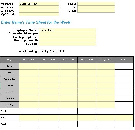 Free Time Card Template Excel & Word [Daily, Weekly, Monthly] - Excel TMP