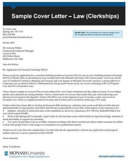 Free Law Student Cover Letter Word & PDF [Samples+Examples] - Excel TMP