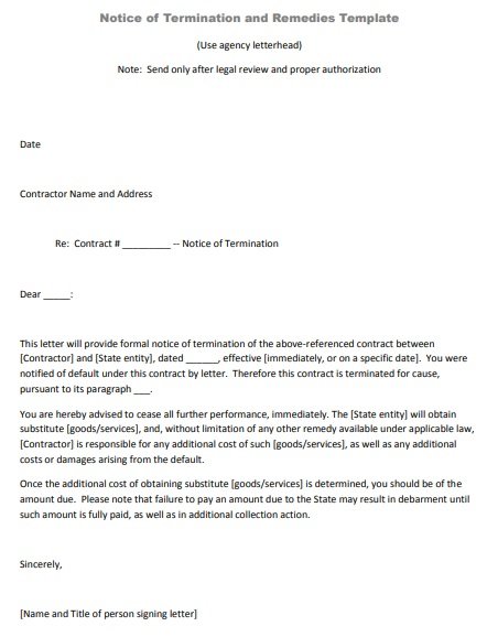 Vendor Termination Letter Template Free (Word, PDF) - Excel TMP