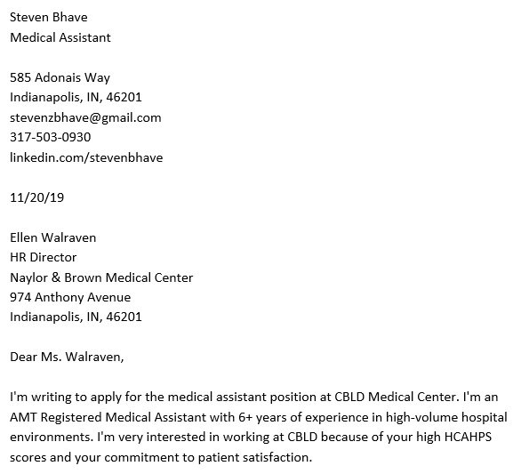 Best Medical Assistant Cover Letters Ms Word Excel Tmp