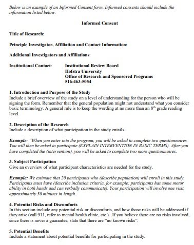 Free Research Informed Consent Form (Word / PDF) - Excel TMP